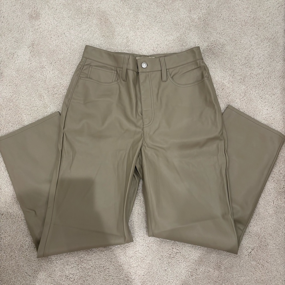 NWT Madewell The Perfect Vintage Straight Jean: Faux Leather Edition